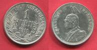 Deutsch Ostafrika DOA German Eastafrica 1 Rupie Silbermünze Kaiser Wilhelm mit Adlerhelm -