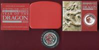 Australien 50 Cents Silbermünze Lunar - Jahr des Drachens - Year of the Dragon (1/2 oz, m. Farbapplikation) -