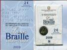 Italien, Italy 2 Euro Gedenkmünze 200. Geburtstag von Louis Braille - Blindenschrift -