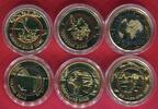 Bundesrepublik Deutschland 6 x 5 Euro Gedenkmünzen vergoldet Klimazonen-Serie Blauer Planet Erde bis Polare Zone -