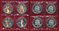China Peoples Republic PRC 4 x 10 Yuan Silber Peking Oper Opera Farbmünzen Colorized -