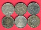Hamburg, Preußen, Sachsen, Württemberg 6 x 3 Mark Silbermünzen Kaiserreich Lot 6 Typen -