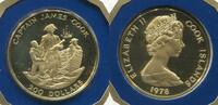 Cook Islands Inseln 200 Dollars Gold Hawaii Discovery Cook Elizabeth II. -