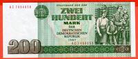 DDR 200 Mark Banknote (nicht verausgabt) Familienbild - Wz. Friedenstaube -