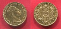 Preußen, State of Prussia German Empire 10 Mark Gold Kursmünze Wilhelm II. Kursmünze Berlin Mint Letztes Prägejahr Last Year of Mintage -