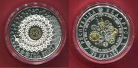 Belarus Weissrussland 20 Rubel Roubles Silber Lunar Year of the Snake inlaid with 1 cubic zirconia gem, the elements plated gold -