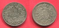 Kaiserreich 1 Mark Silber kleiner Adler Kursmünze Kleiner Adler selten in dieser Erhaltung Rare in this condition -