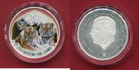 Kamerun 500 Francs CFA Silbermünze Bengalischer Tiger - Panthera Tigris Tigris (1/2 oz, Goldveredelung) -