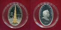 Cook-Inseln 10 Dollars Silbermünze Burj Dubai Skulpturmünze (1 oz, m. 24-Karat-Teilvergoldung) -