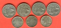 Australien Three Pence & 6 Pence George VI & Elizabeth Lot von 7 Münzen - Känguruh & Emu -