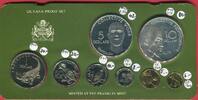 National Coinage of Guyana KMS 1 Cent - 10 Dollar Proof Set - Silber + Ku/Ni -