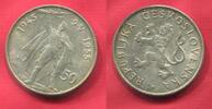 Czechoslovakia Tschechoslowakei 50 Korun Kronen Korona 10th Anniversary Liberation Befreiung 1945 - 1955 -