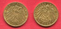 Freie und Hansestadt Lubeck Lübeck 10 Mark Gold 1910-A Kursmünze Stadtwappen USA AU tiny edgenick re