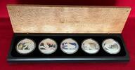 Australien 5 x 1 Dollar Silber Discover Australia - Set aus fünf Silbermünzen (5 x 1 oz, m. Farbauflagen) -