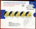 Bundesrepublik Deutschland, Germany FRG 2 Euro Gedenkmünzenset Saarland Ludwigskirche Saarbrücken - Bundesländer Serie - Polierte Platte -