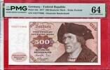 Bundesrepublik Deutschland Western Germany FRG 500 DM Deutsche Mark Banknote Geldschein Burg Eltz / Männerportrait V ...K -