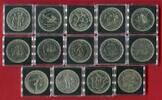 Isle of Man 14 x 1 Crown Cu-Ni Lot aus 14 Münzen - Diverse Motive -