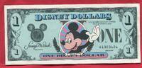 USA Disney Dollars Voucher 1 Dollar Sleeping Beauty Castle Mickey Mouse (TM) Ser. A -