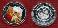 Liberia 5 Dollars Farbmünze Liberia 5 Dollar 2005 Farbmünze Papst Johannes Paul II. Papstbesuch in Afrika -