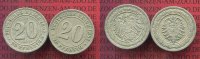 Kaiserreich Kleinmünze nach Jäger 20 Pfennig Nickel Kaiserreich Deutsches Reich, 20 Pfennig 1887 A 1892 A Lot 2 Münzen -