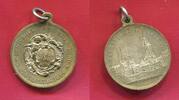 Halle an der Saale Deutschland Versilberte tragbare Medaille Deutscher Radfahrer Bund XIII. Bundestag 1896 Stadtansicht -