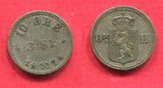 Norwegen 10 Öre 3 Skilling König Oskar II (1874 - 1906) -