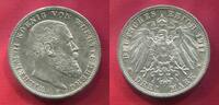 Württemberg Kaiserreich Deutschland Germany 3 Mark König Wilhelm II. Kursmünze Circulation Coin -