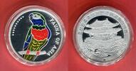 Nordkorea 10 Won Aluminium Münze mit Farbapplikation Fauna of Asia - Lori - Papagay - Parrot -
