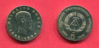 DDR 5 Mark Neusilber Gedenkmünze zum 75. Todestag von Heinrich Hertz 1857 - 1894 -