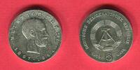 DDR 5 Mark Neusilber Gedenkmünze zum 75. Todestag von Heinrich Hertz 1857 - 1894 -