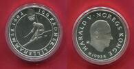 Norwegen Norway 100 Kroner Silber Unze 1994 Winter Olympics in Lillehammer Alpine Skiing Ski -