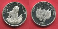 Niger 10 Francs Silber Löwe Lion -