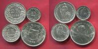 Schweiz 1/2, 1, 2 & 5 Franken Satz - 4 Stück - Silber Kursmünzen - Circulation Coins - tolle Erhaltungen -