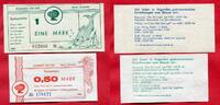 Reisebüro der DDR Talons Coupons 0,50 und 1 Mark Speisentalon Hotels Zinnowitz -