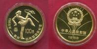 China Peoples Republic PRC 100 Yuan 1/2 Unze Gold Summer Olympics, Seoul Gymnastik -