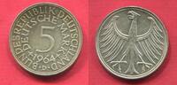 Bundesrepublik Deutschland 5 DM Silber Kursm&uuml;nze 1964 D Silberadler bank... 49,00 EUR  + 9,00 EUR frais d'envoi