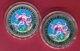 Somalia 10 (Cu/Ni) + 100 Shillings (Silber) Set coloriert Schutz der Meeresfauna - Oktopus - Set -