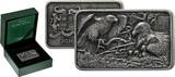 EAGLE Trésors Familles Animales 1 Oz Silver Coin 1000 Francs Benin 2026 Antique Finish