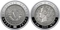 Niue 5 Dollars 1913 LIBERTY HEAD NICKEL Greatest US Coins 2 Oz Silver Coin 5$ Niue 2026 -
