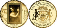 Gabon 5000 Francs ST. JOHN THE BAPTIST Da Vinci 1/200 Oz Gold Coin 5000 Francs Gabon -