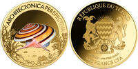 Chad 3000 Francs PERSPECTIVIST ARCHITECTONICA Sea Creatures 1/1000 Oz Gold Coin 3000 Francs Chad -