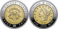 Niue 5 Dollars 1849 LIBERTY HEAD DOUBLE EAGLE Greatest US Coins 2 Oz Silver Coin 5$ Niue 2026 -