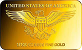   AMERICAN EAGLE 1/100 Oz Gold Bar BU-Brilliant unz 89,95 EUR  + 15,00 EUR frais d'envoi