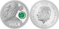 Niue 2 Dollars INCREDIBLE HULK Marvel Classic Superheroes 1 Oz Silver Coin 2$ Niue 2024 -