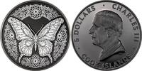 Cook Islands 5 Dollars BUTTERFLY Nano Shine 1 Oz Silver Coin 5$ Cook Islands 2025 -