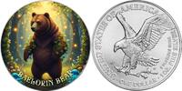 United States 1 Dollar BAELORIN BEAR Forest Totems 1 Oz Silver Coin 1$ USA 2025 -