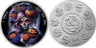 Mexico DIA DE LOS MUERTOS Black Halloween Libertad 1 Oz Silver Coin Mexico 2024 -