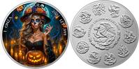 Mexico DIA DE LOS MUERTOS Witch Libertad 1 Oz Silver Coin Mexico 2024 -