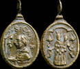 RELIGIOUS MEDALS Religious medal XVI-XVII centuries, S. Carlos Borromeo / V. Loreto - 20x12 mm. -