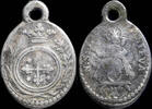 RELIGIOUS MEDALS 18th century silver religious medal, V de Nieva / Dominican Shield - 21x14 mm. -